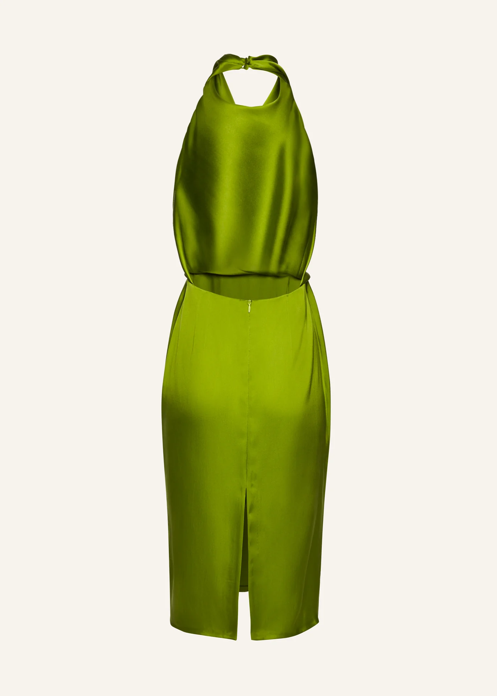 Cowl Neck Silk Slip Green Dress - Désordre Boutique