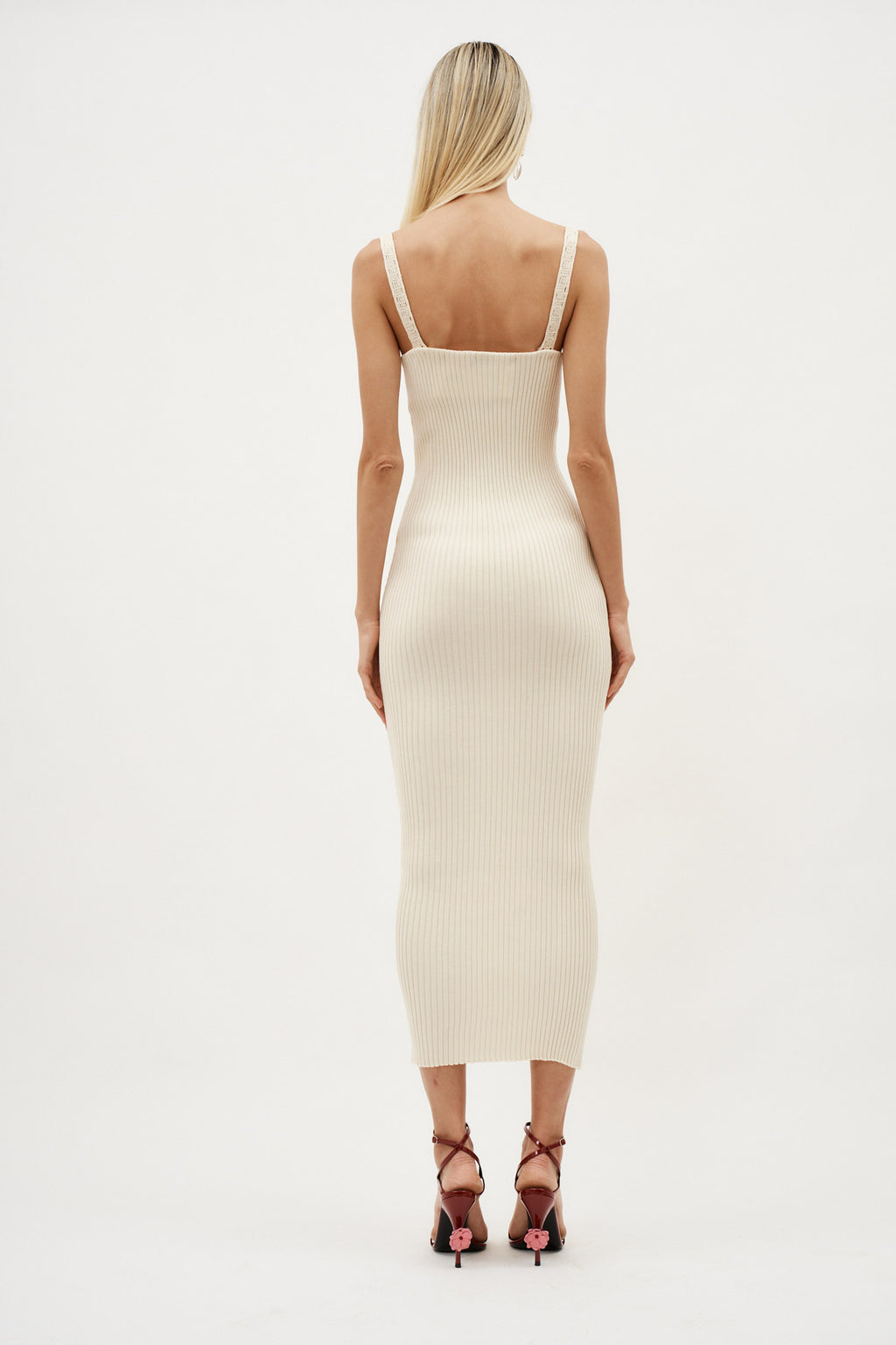 Crochet Bra Ribbed Knit Cream Dress - Désordre Boutique