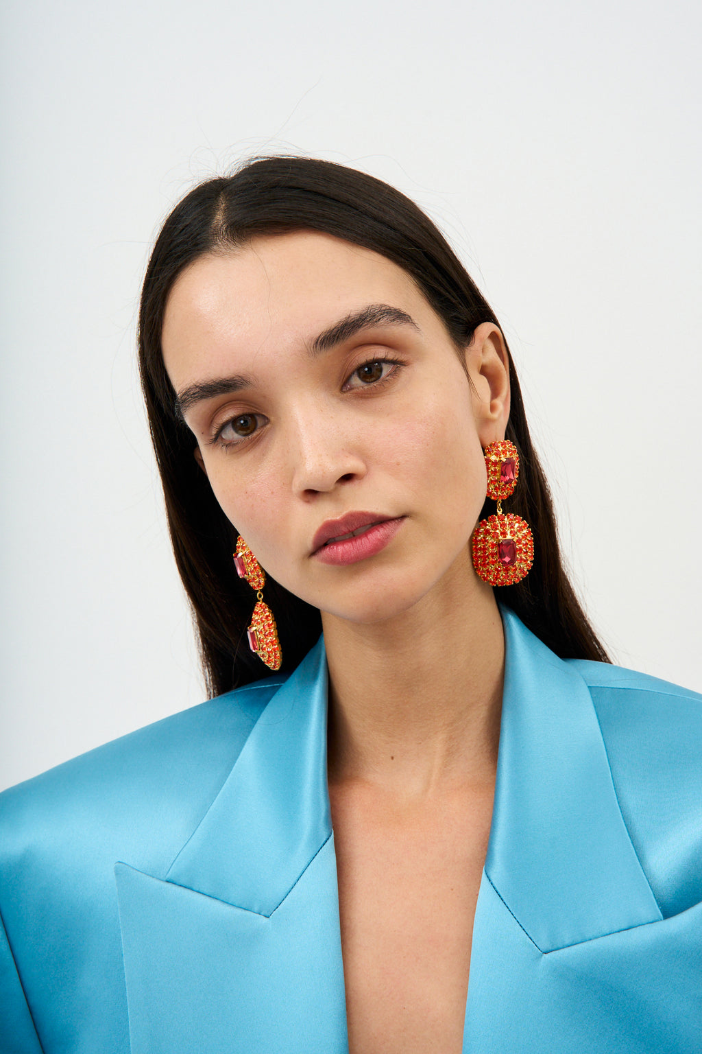 Crystal Drop Orange Earrings - Désordre Boutique