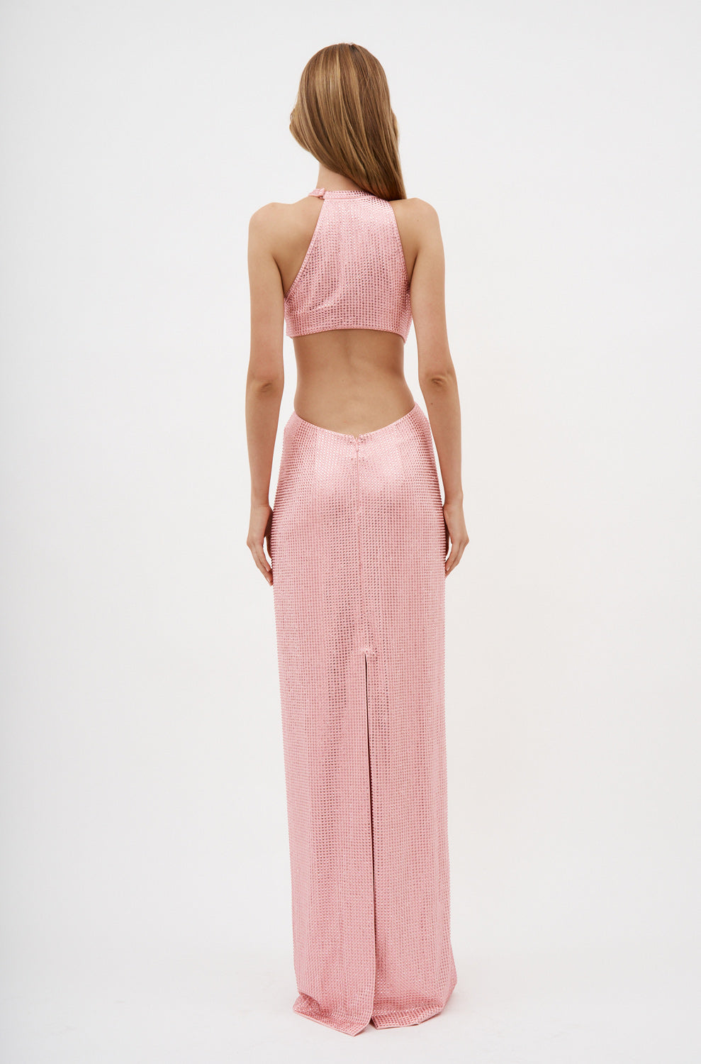 Crystal Embellished Knot Gown Candy Rose - Désordre Boutique