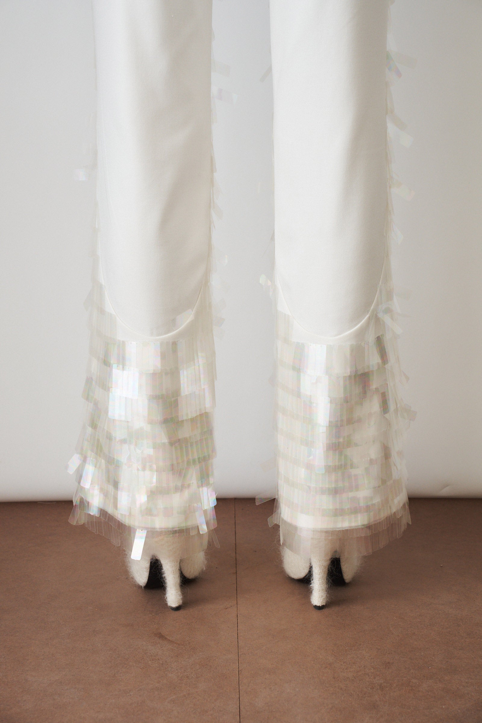 Power Pants White Sequin - DÉSORDRE