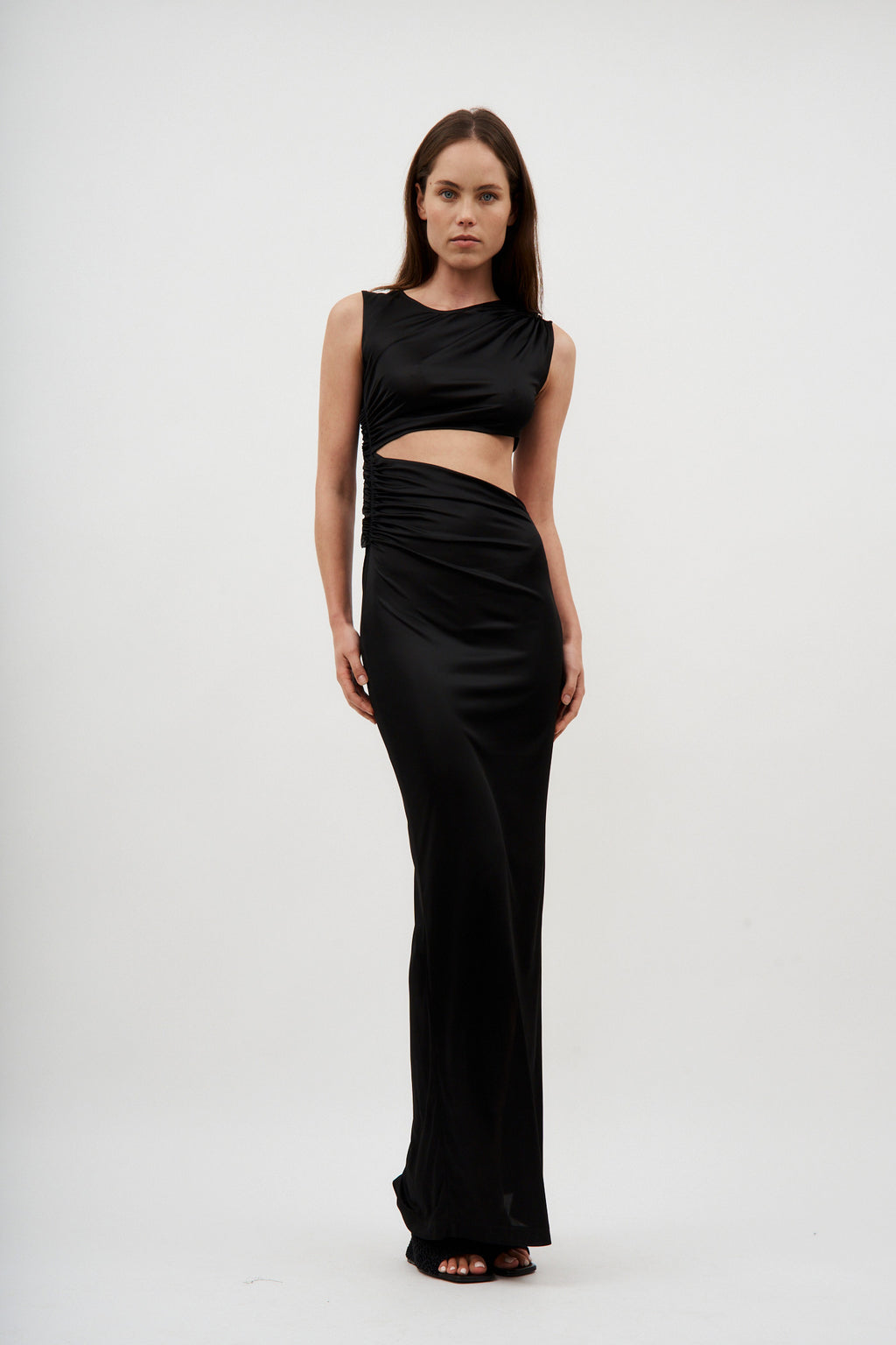 Cut Out Sleeveless Black Long Dress - Désordre Boutique