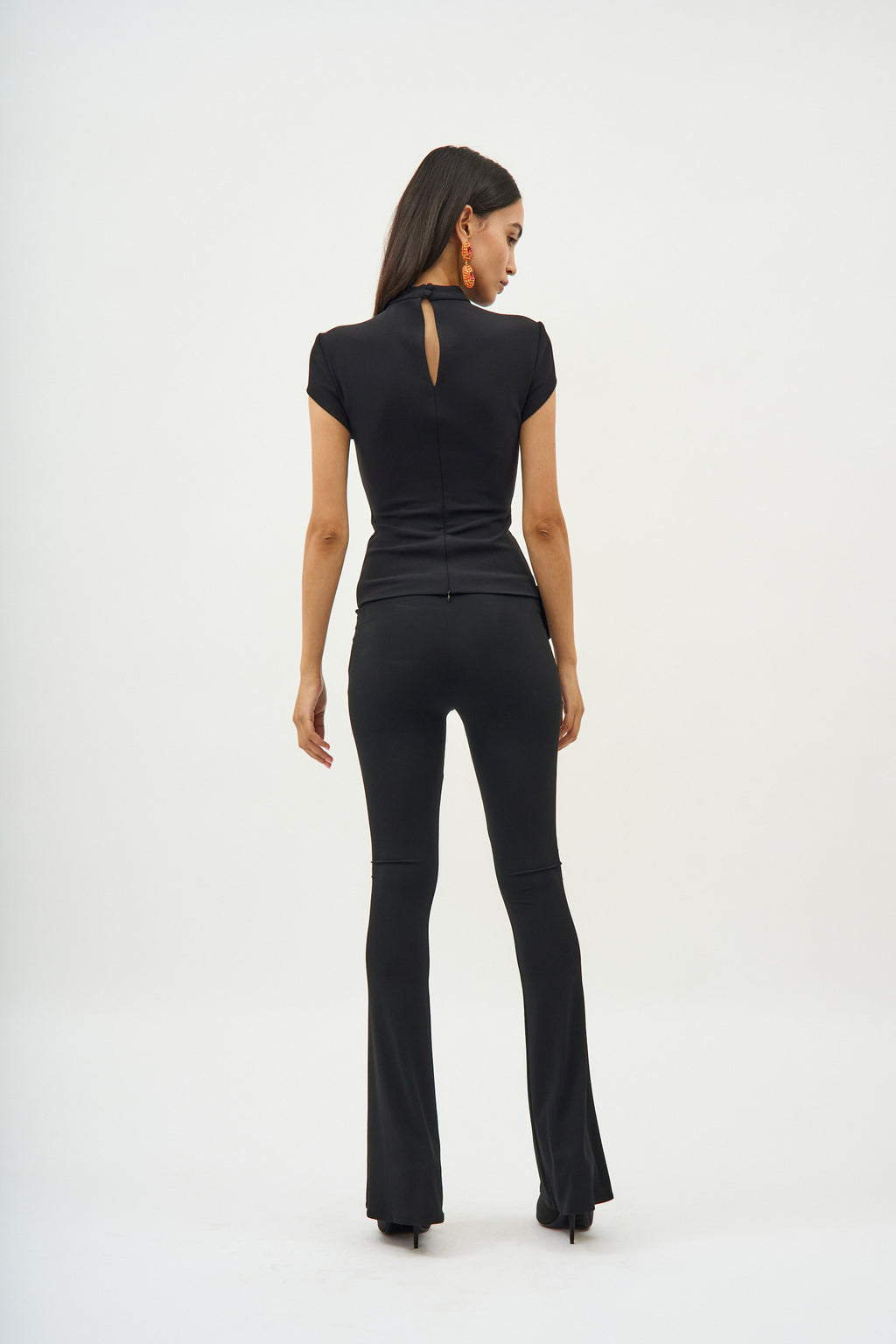 Cutout Cap Sleeve Black Top - Désordre Boutique