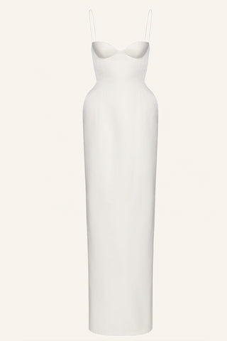Sweetheart Silk Hourglass Cream Dress