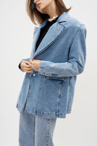 Dina Denim Washed Blue Blazer - Désordre Boutique