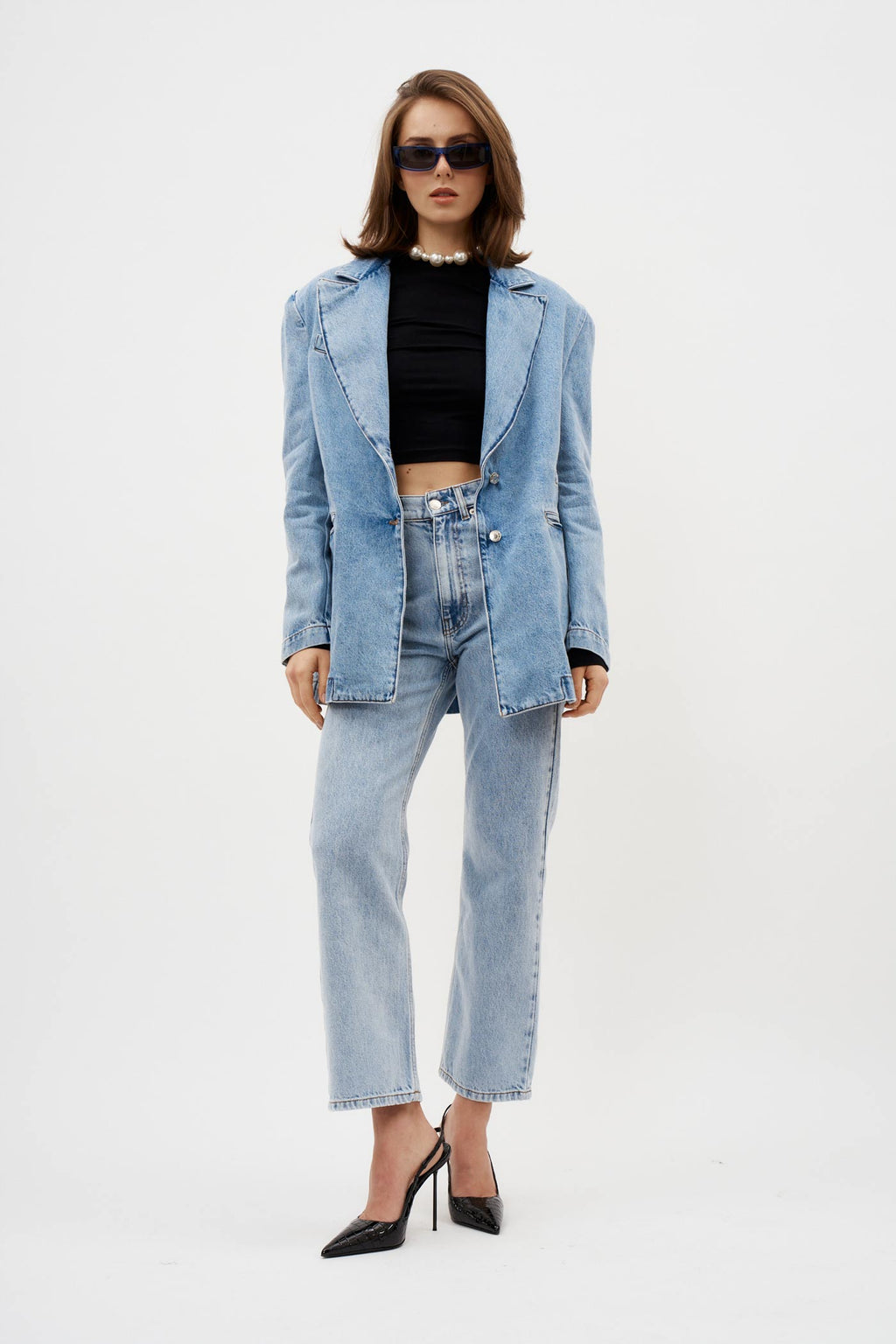 Dina Denim Washed Blue Blazer - Désordre Boutique