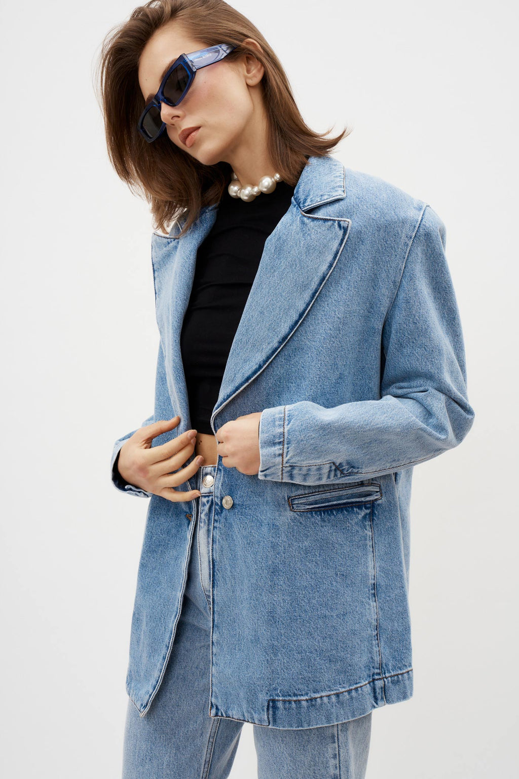 Dina Denim Washed Blue Blazer - Désordre Boutique