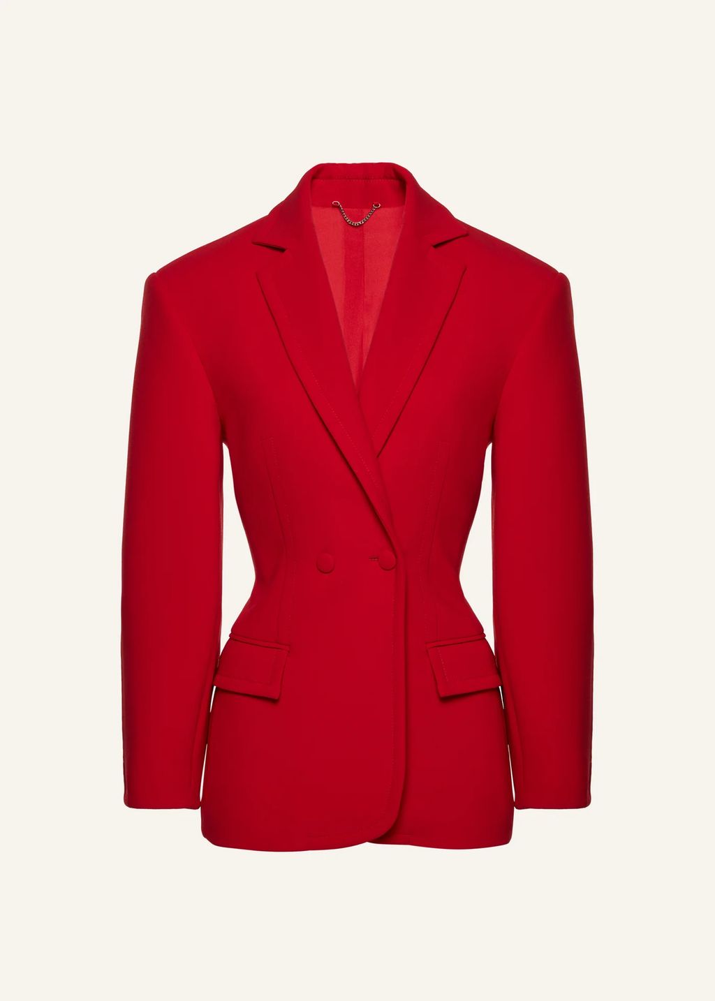 Double Button Hourglass Red Blazer - Désordre Boutique