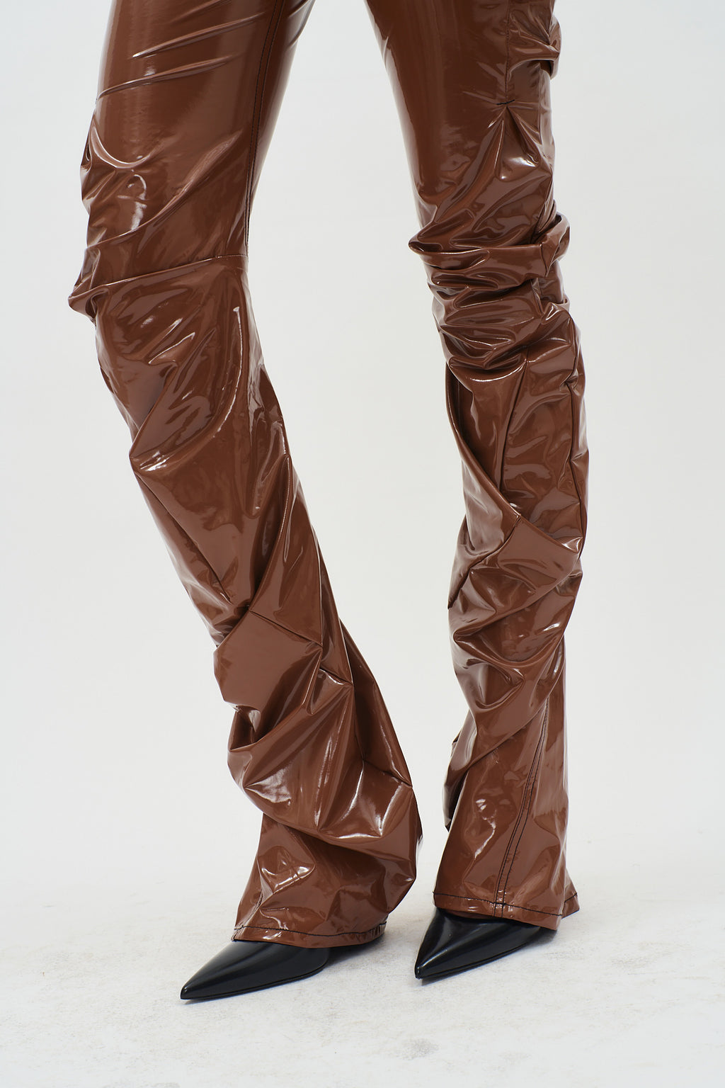 Drape Chestnut Pleather Pant - Désordre Boutique