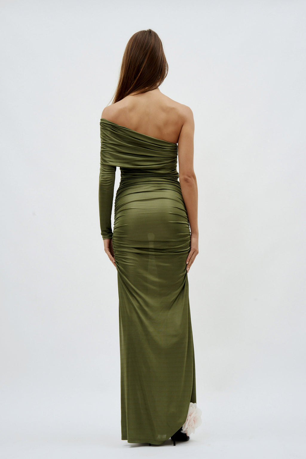 Draped Long Sleeve Mousse Gown - Désordre Boutique