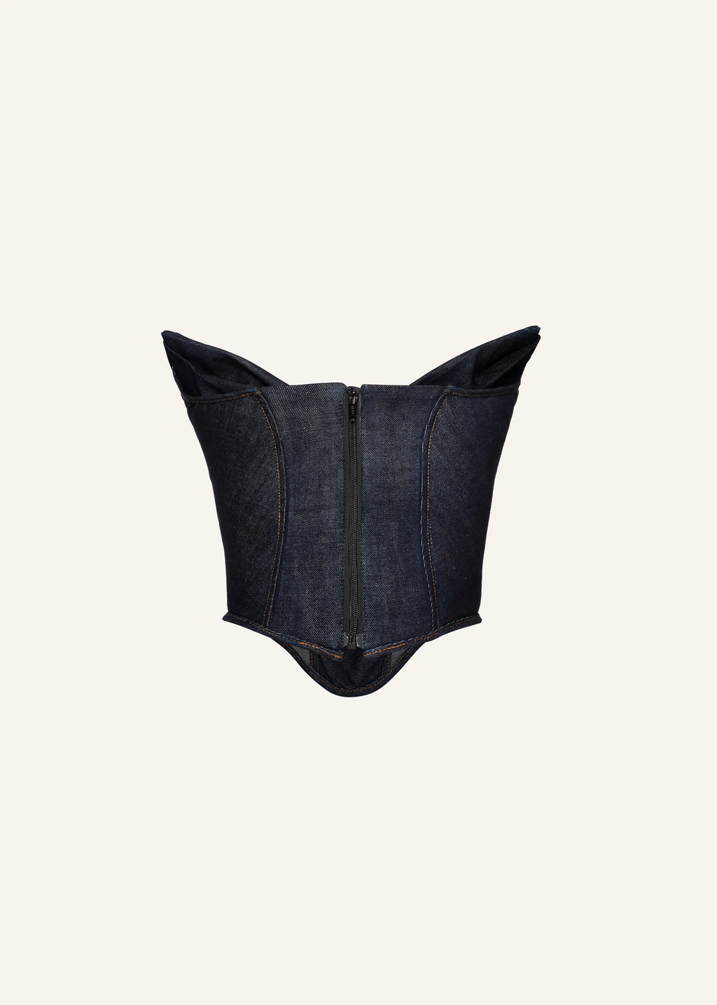 Draped Strapless Denim Navy Corset - Désordre Boutique