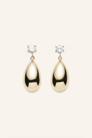 Crystal Drop Gold Earrings