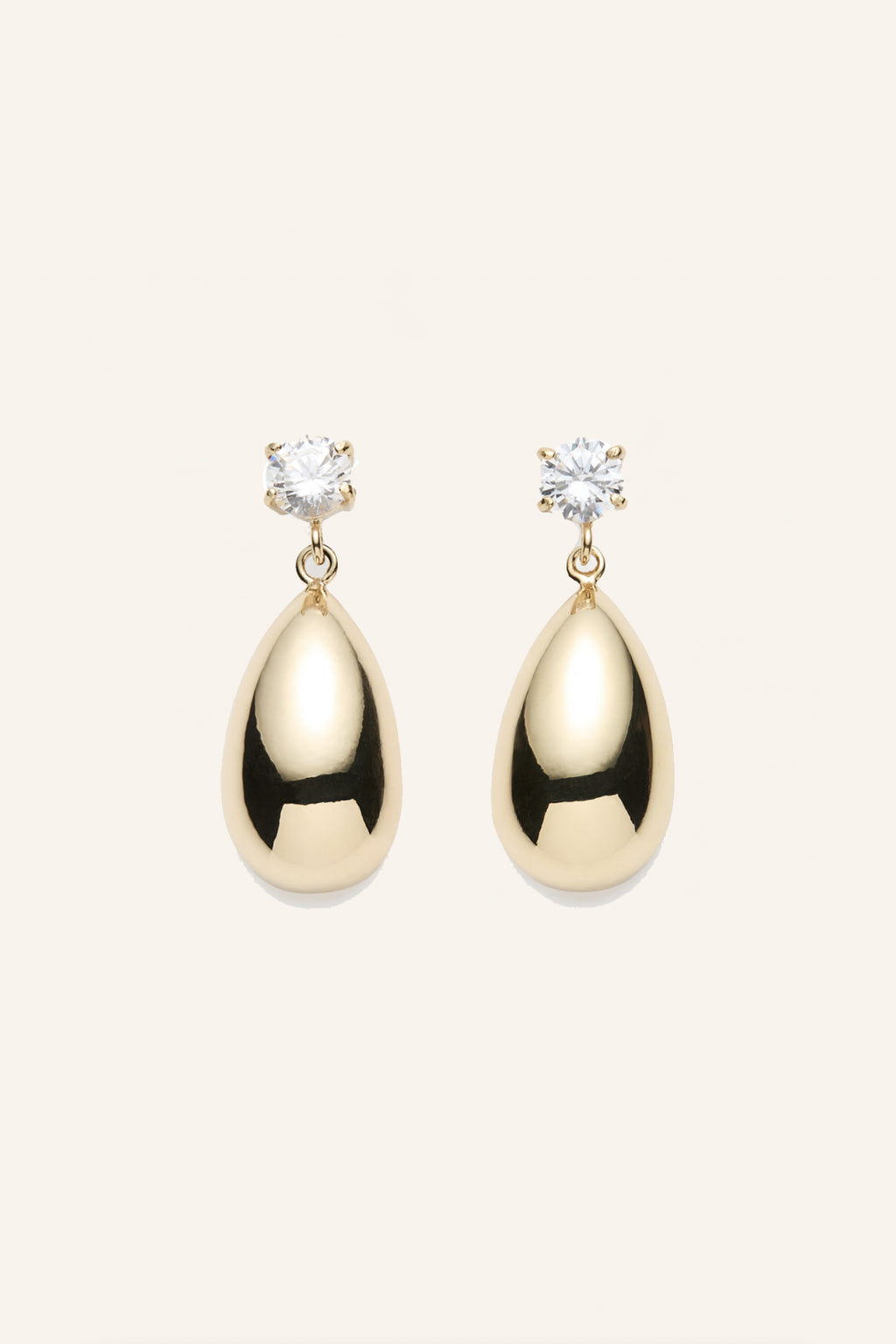 Crystal Drop Gold Earrings