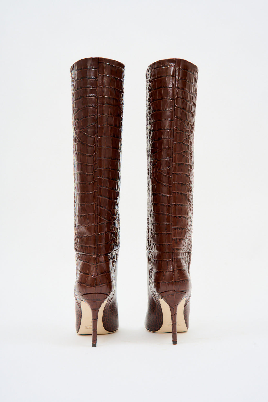 Embossed Croco Stiletto Cioccolato Boot - Désordre Boutique