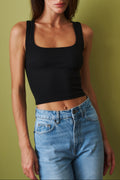 Square Neck Tank Black - DÉSORDRE