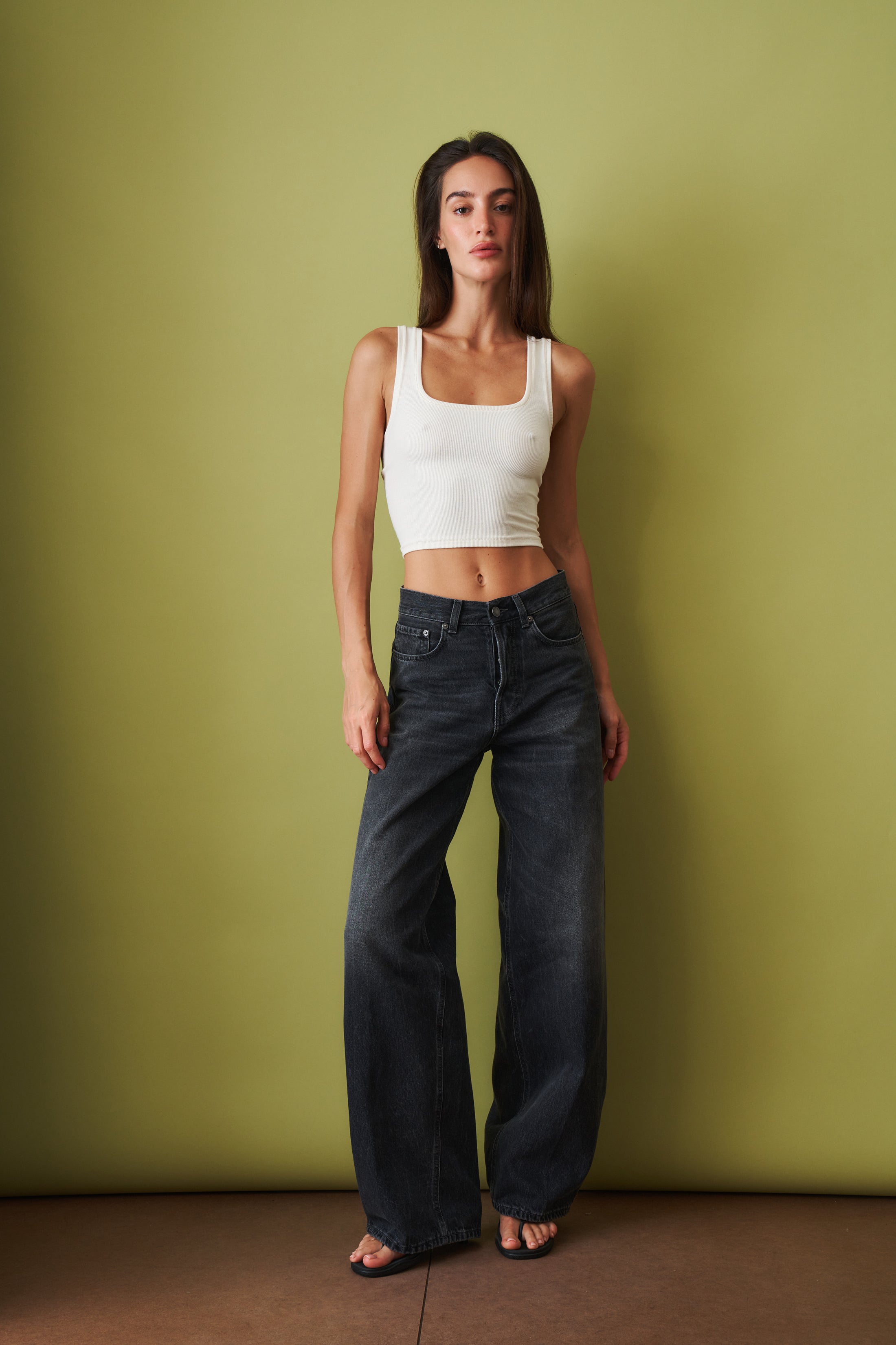 Square Neck Tank Cream - DÉSORDRE