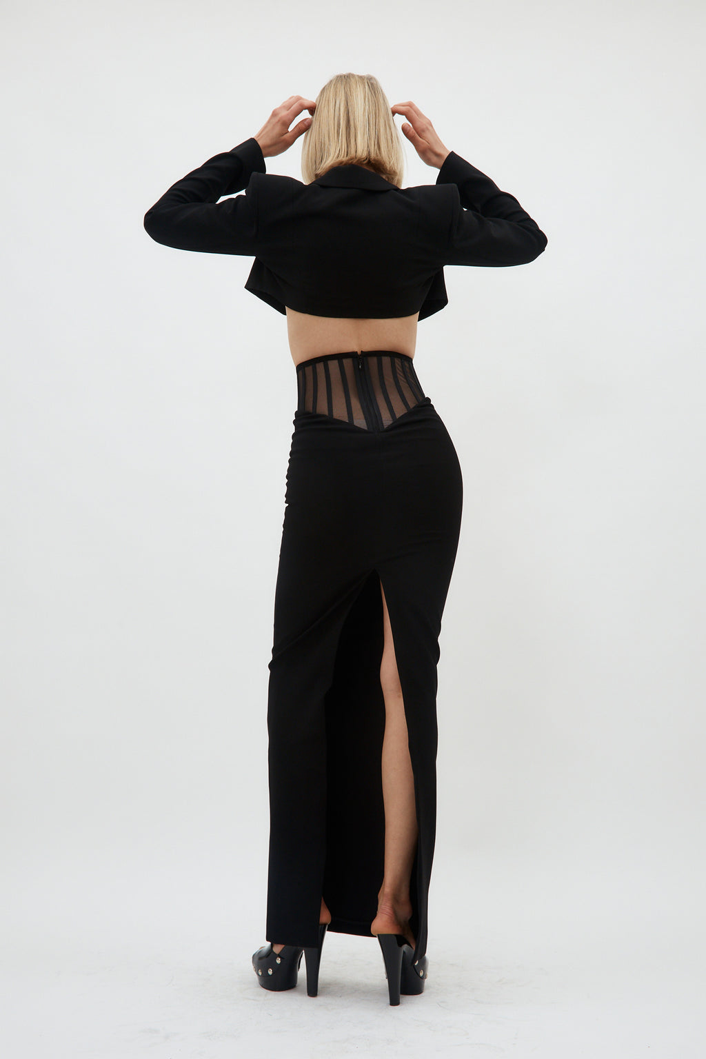 Exposed Corset Black High Waist Maxi Skirt - Désordre Boutique