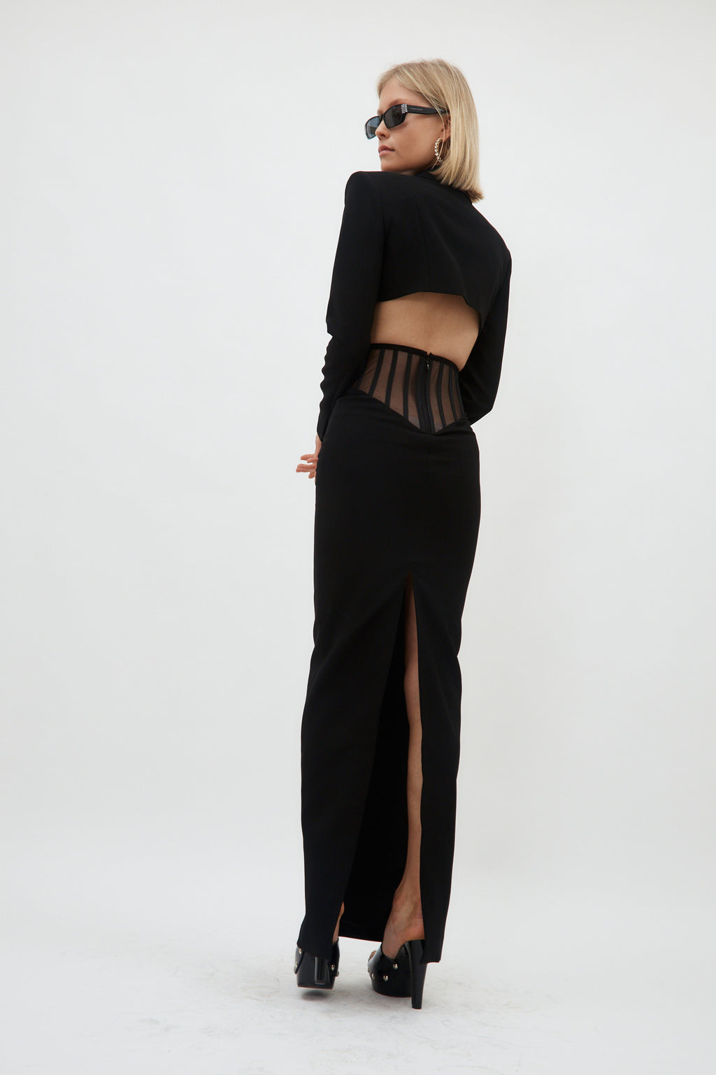 Exposed Corset Black High Waist Maxi Skirt - Désordre Boutique