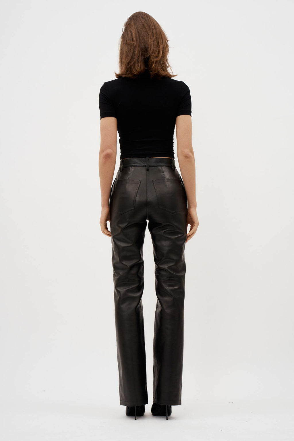 Flared Black Leather Pants - Désordre Boutique