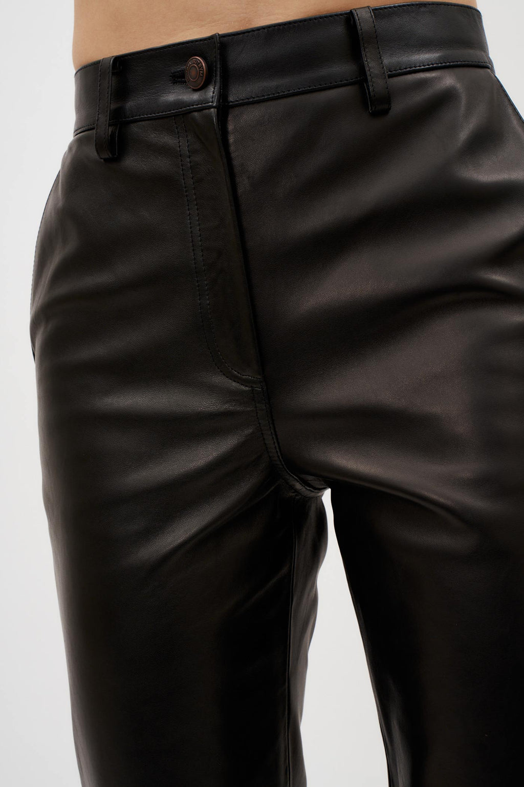 Flared Black Leather Pants - Désordre Boutique