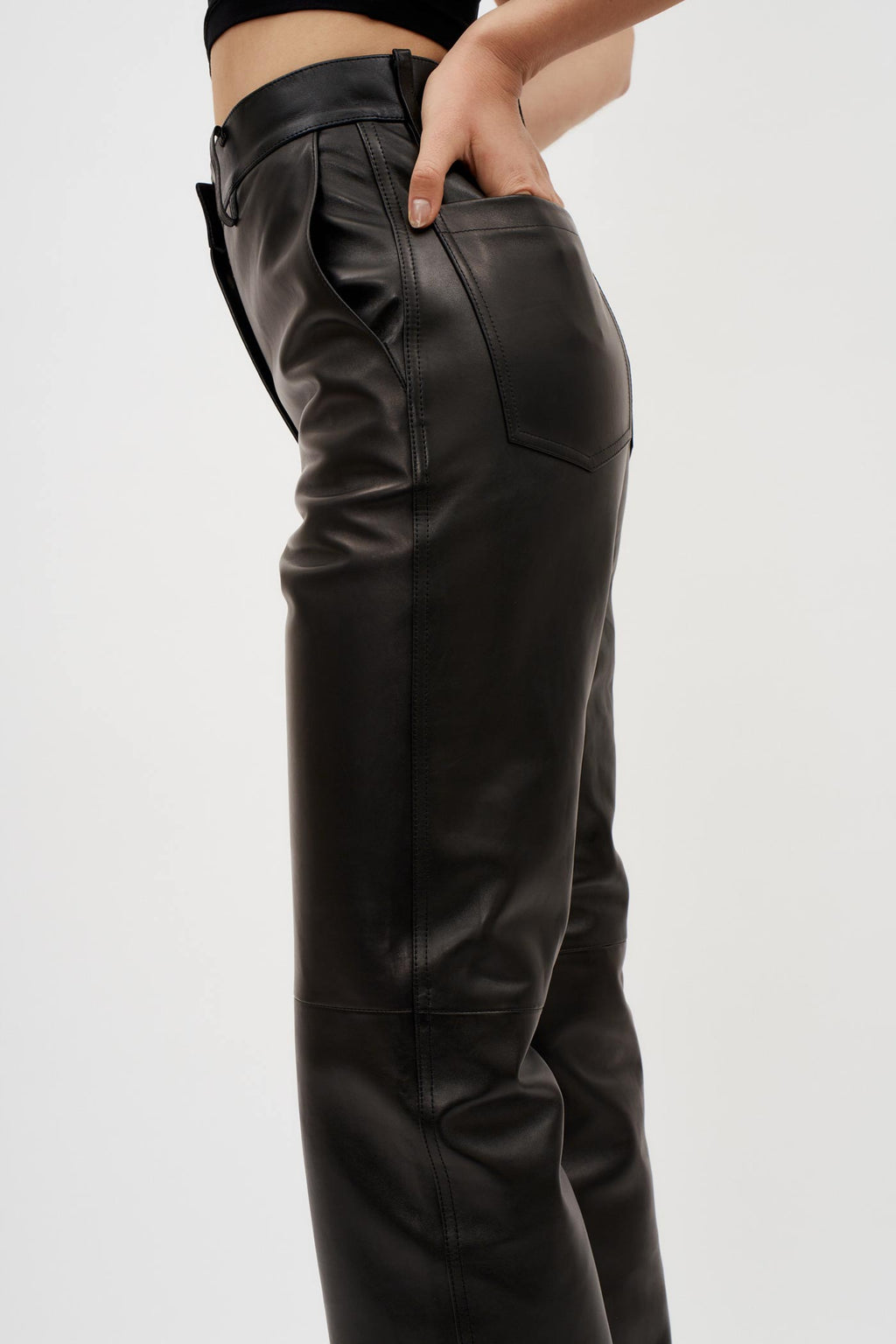 Flared Black Leather Pants - Désordre Boutique