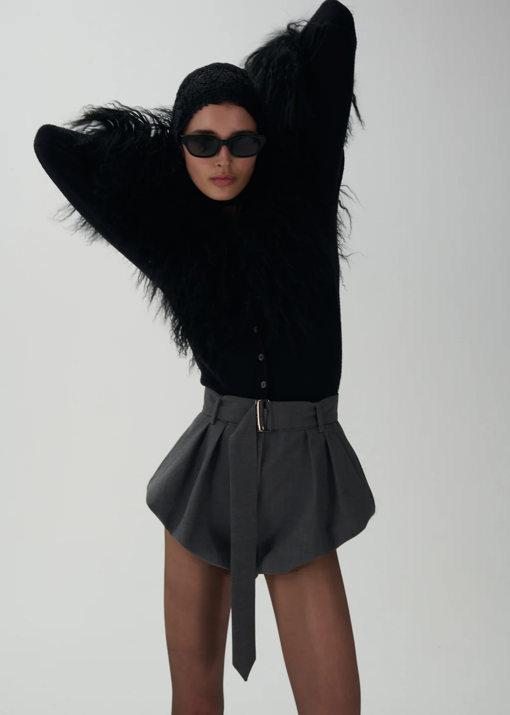 Flared Wool Grey Shorts - Désordre Boutique