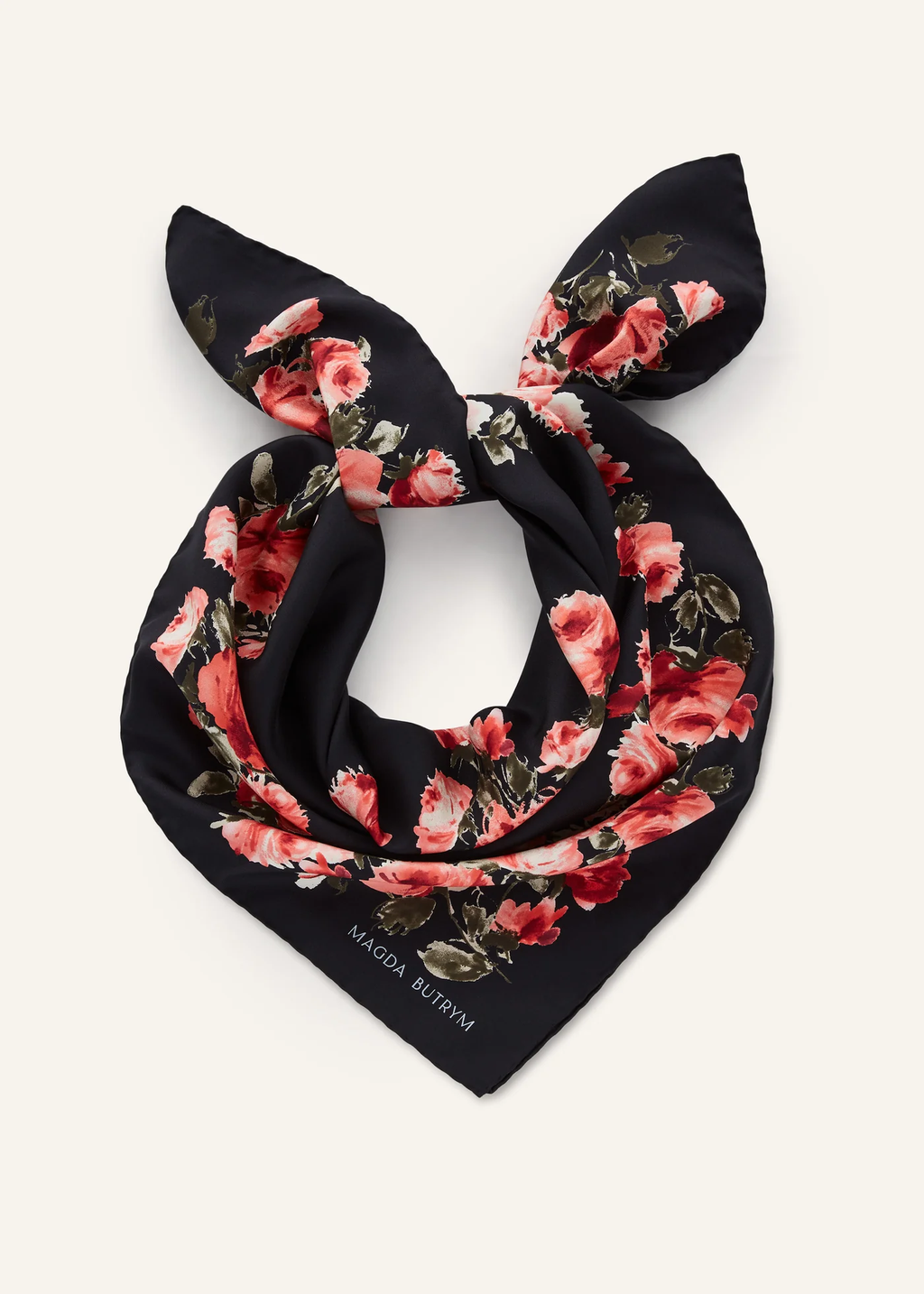 Floral Print Black Scarf - Désordre Boutique