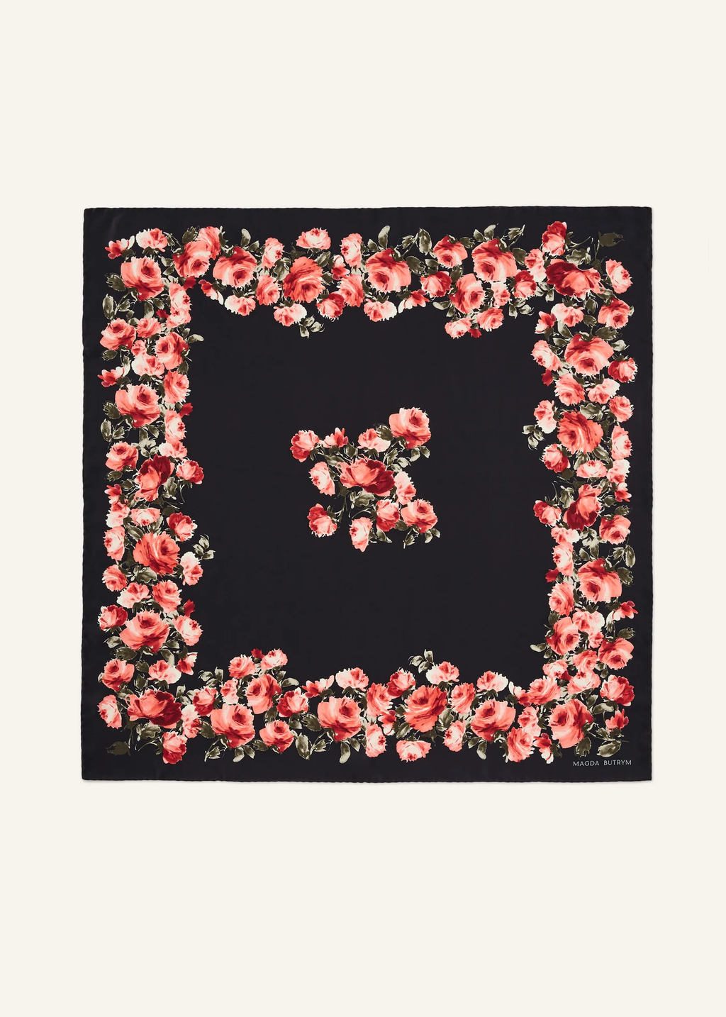 Floral Print Black Scarf - Désordre Boutique