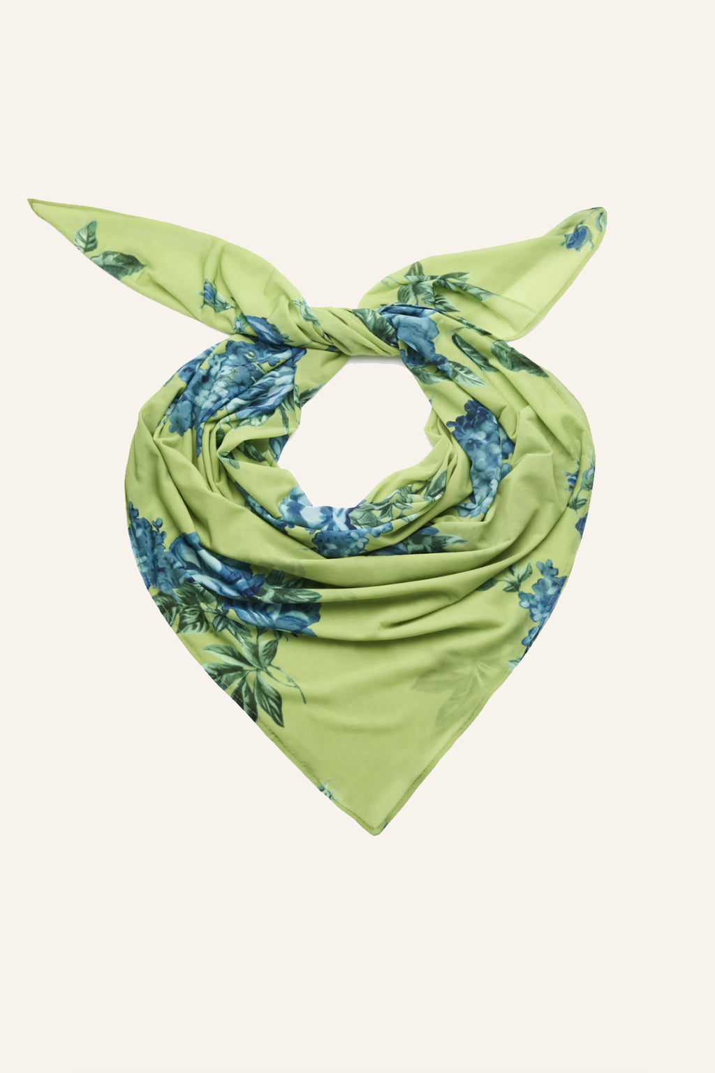 Silk Green Print Scarf