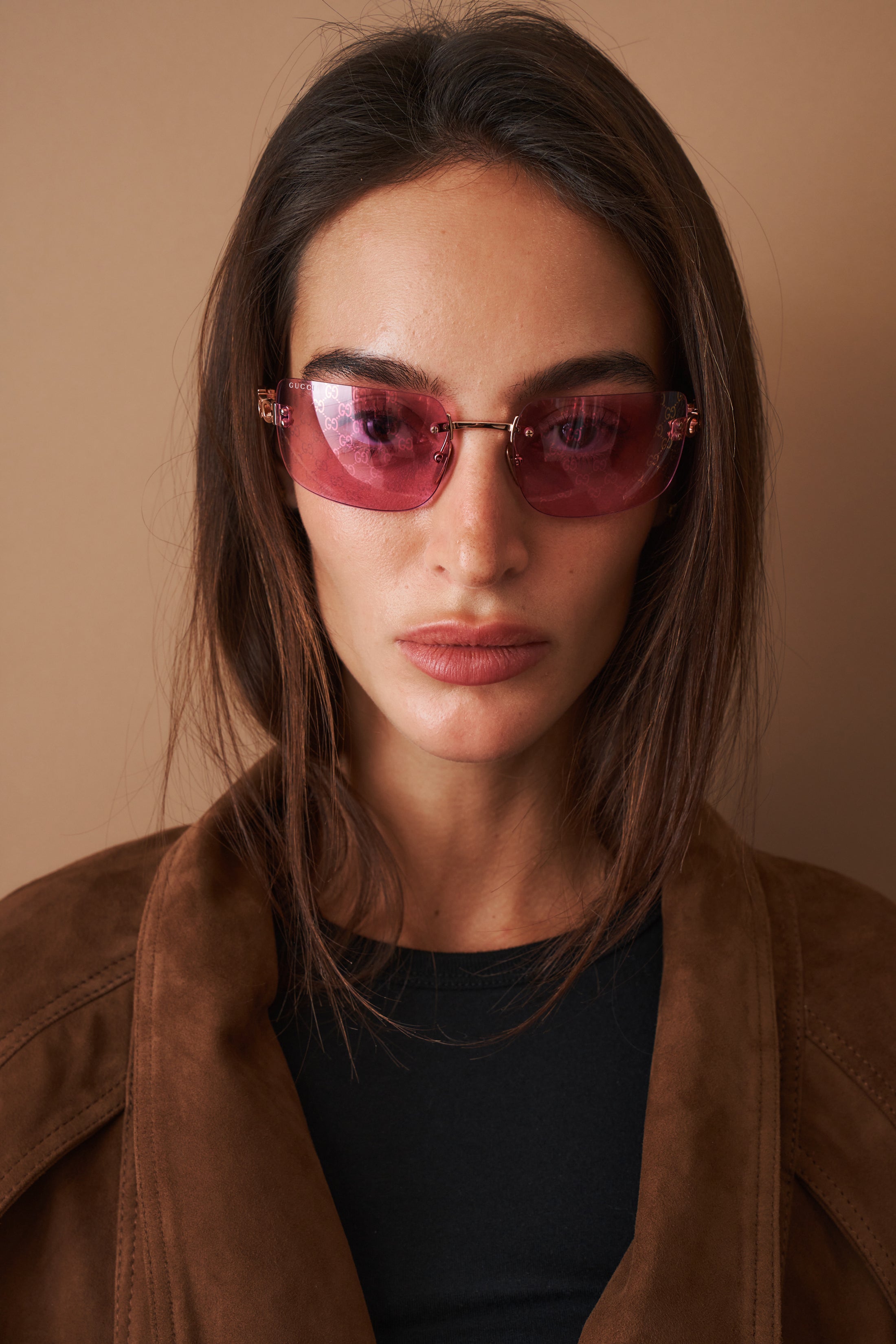 Pink GG Shield Sunglasses - DÉSORDRE