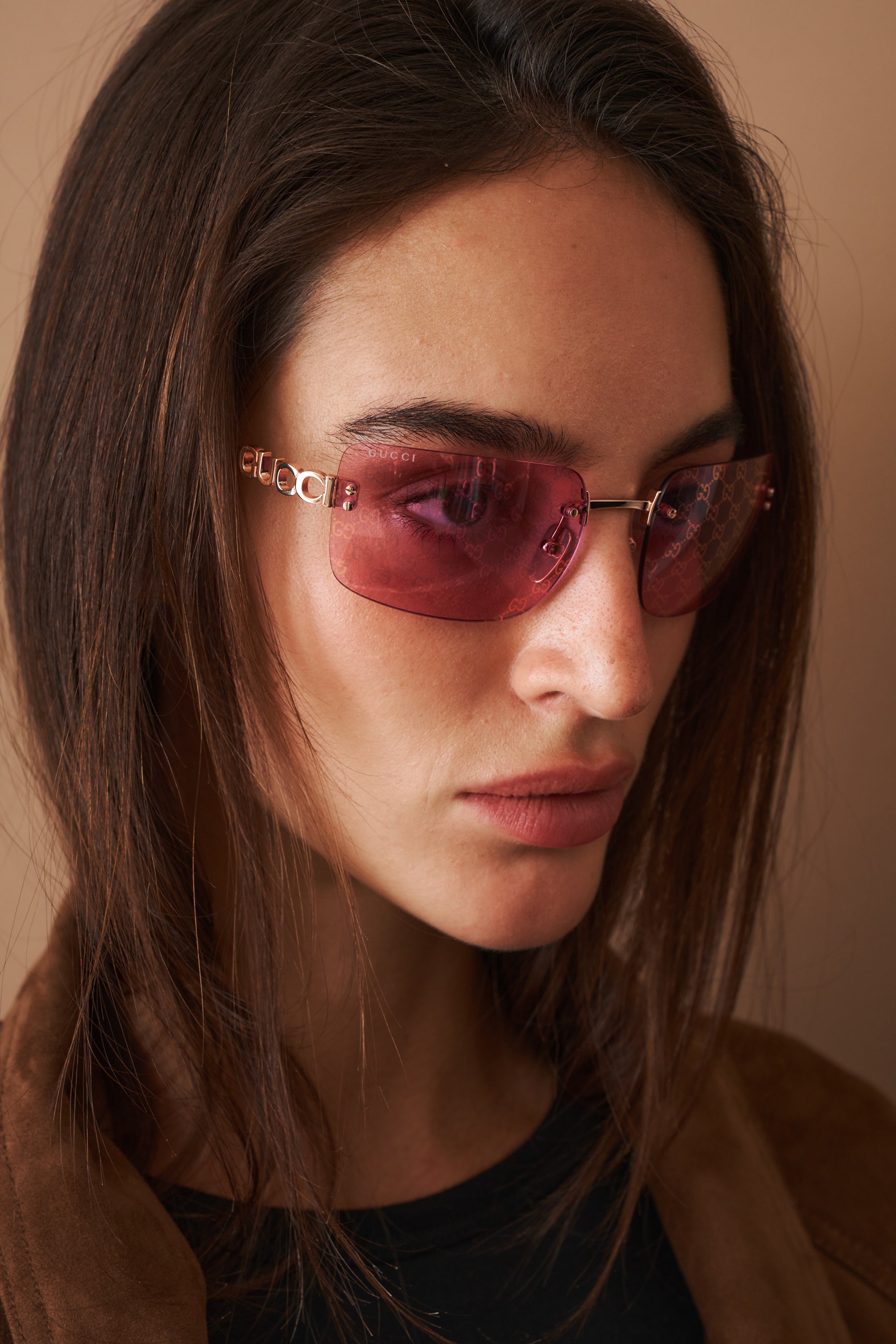 Pink GG Shield Sunglasses - DÉSORDRE
