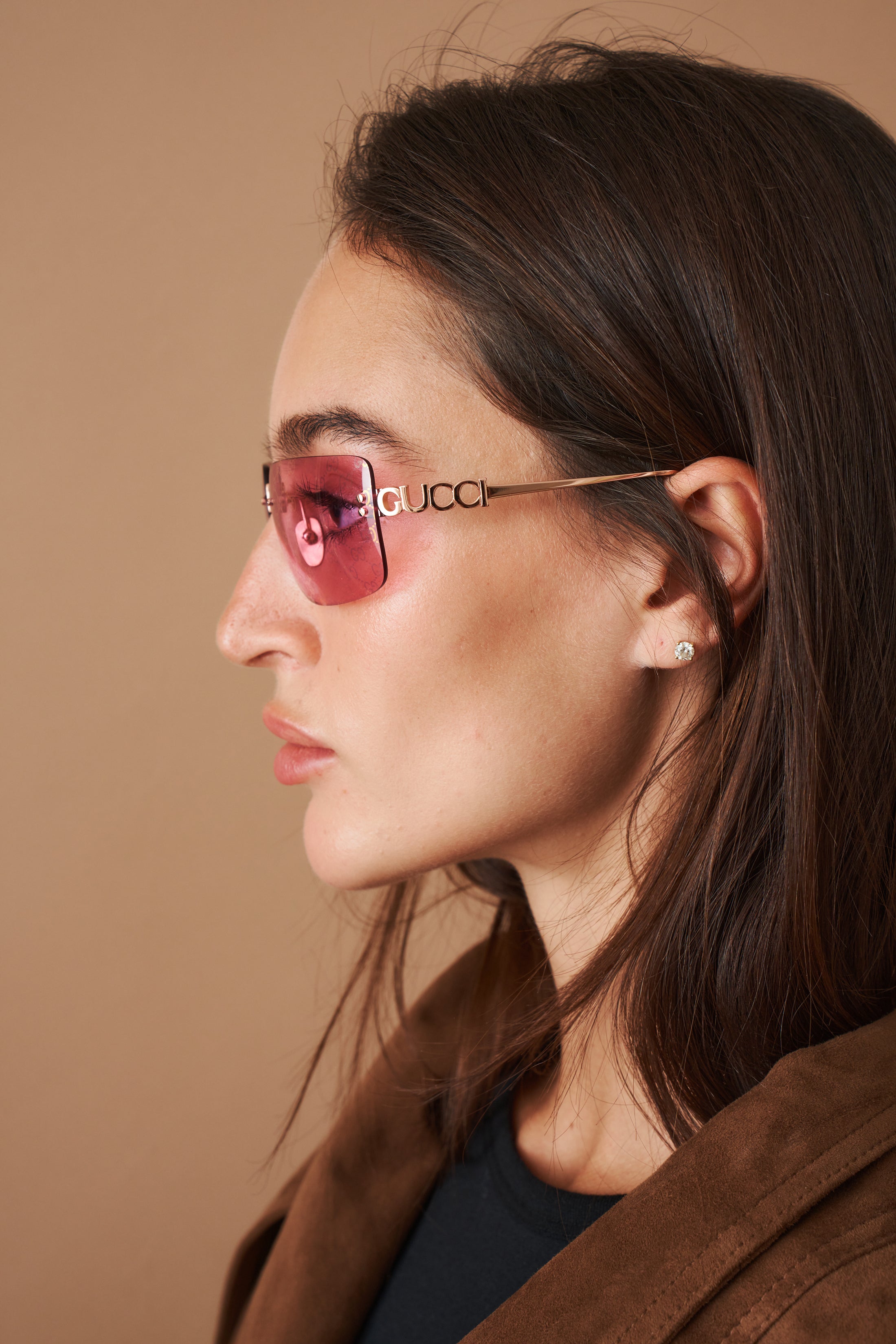 Pink GG Shield Sunglasses - DÉSORDRE
