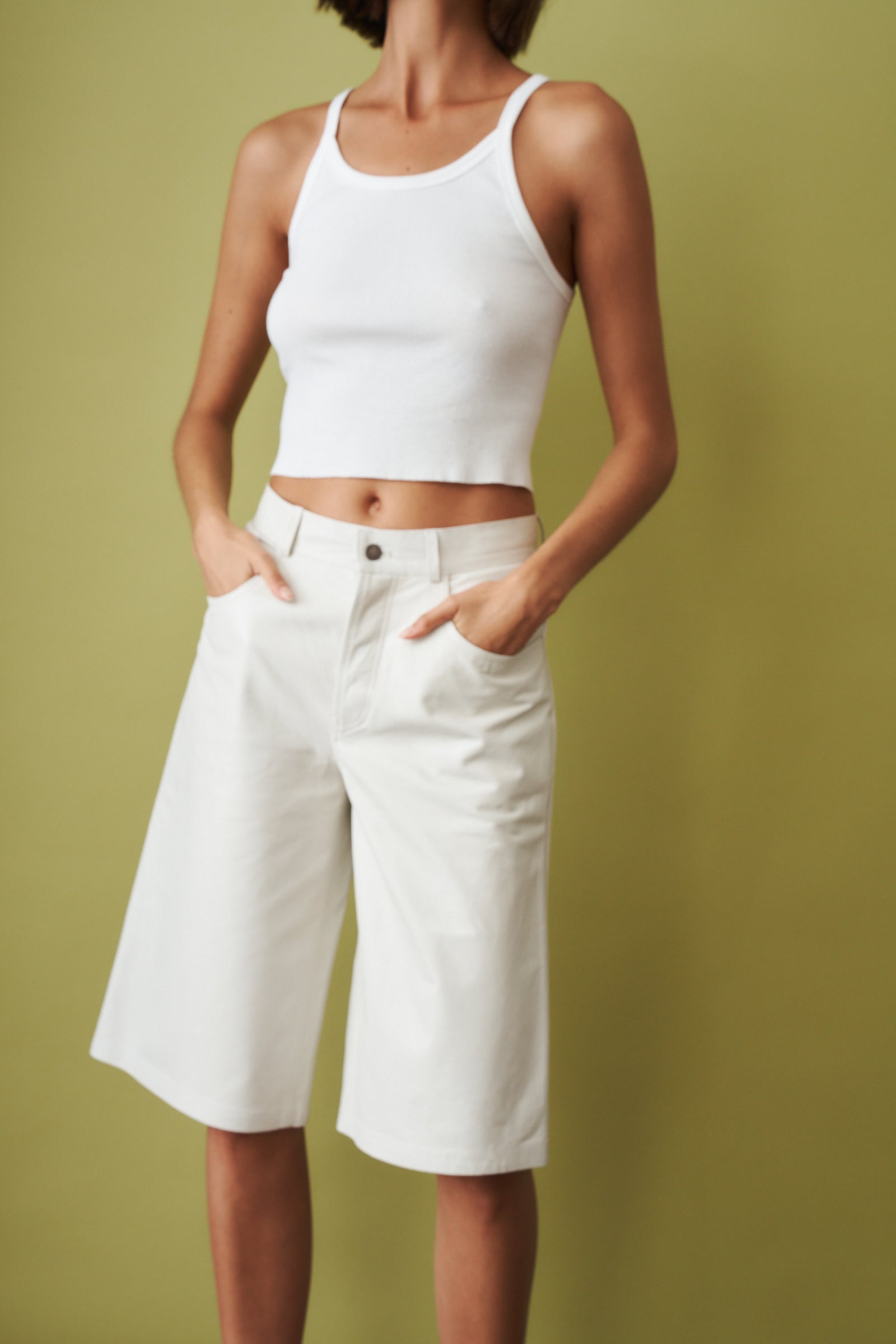 Becky Leather Short White - DÉSORDRE