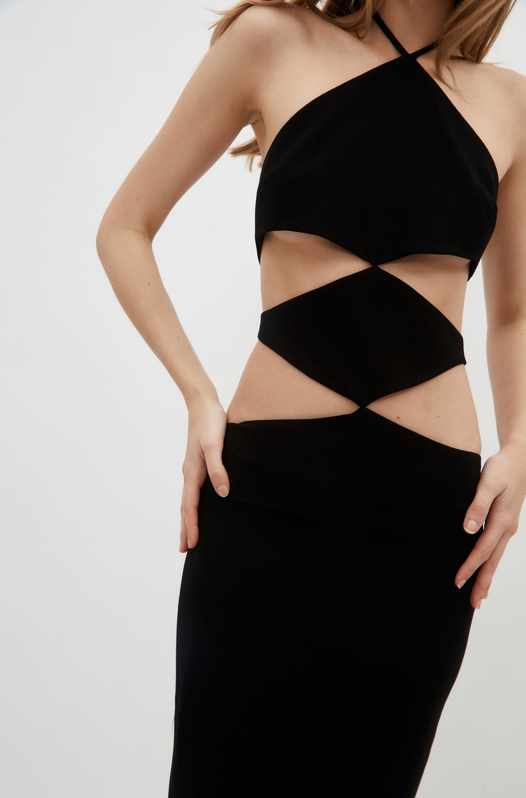 Halterneck Black Diamond Cut Out Dress - Désordre Boutique