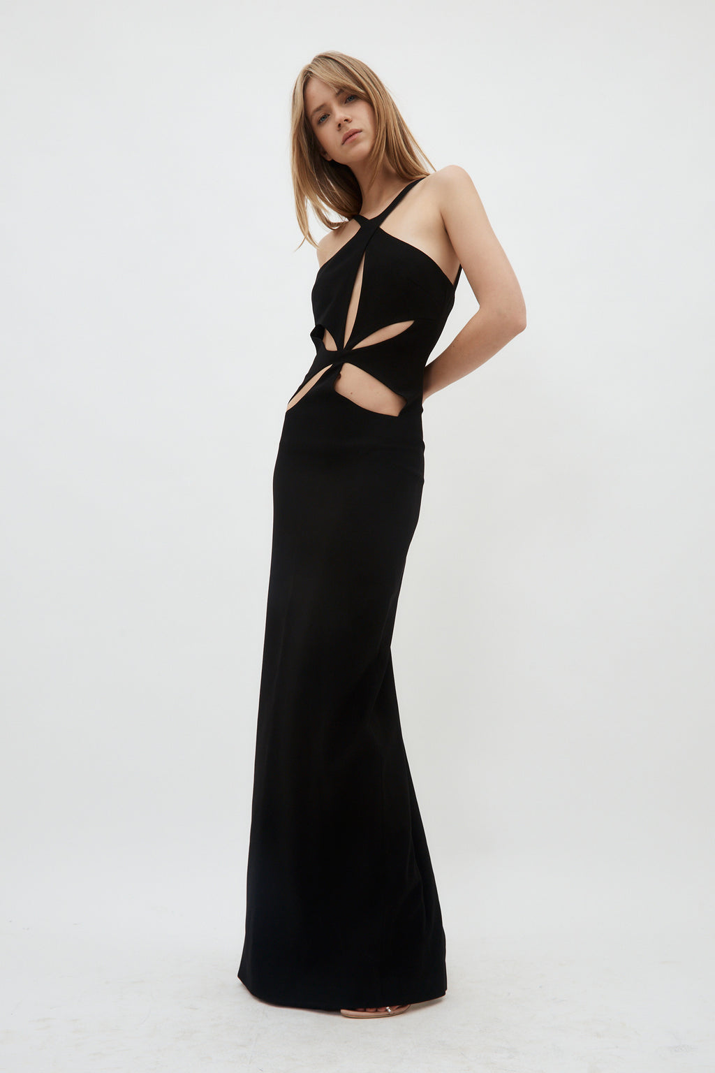 Halterneck Black Petal Cut Out Dress - Désordre Boutique