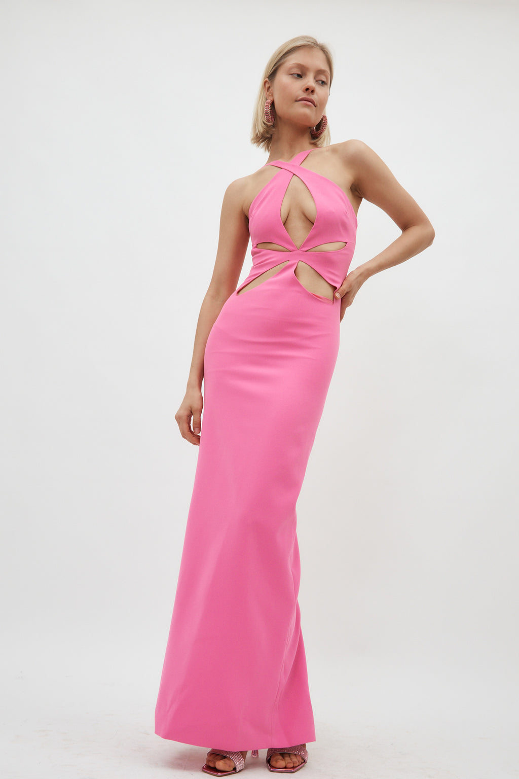 Halterneck Pink Petal Cut Out Dress - Désordre Boutique