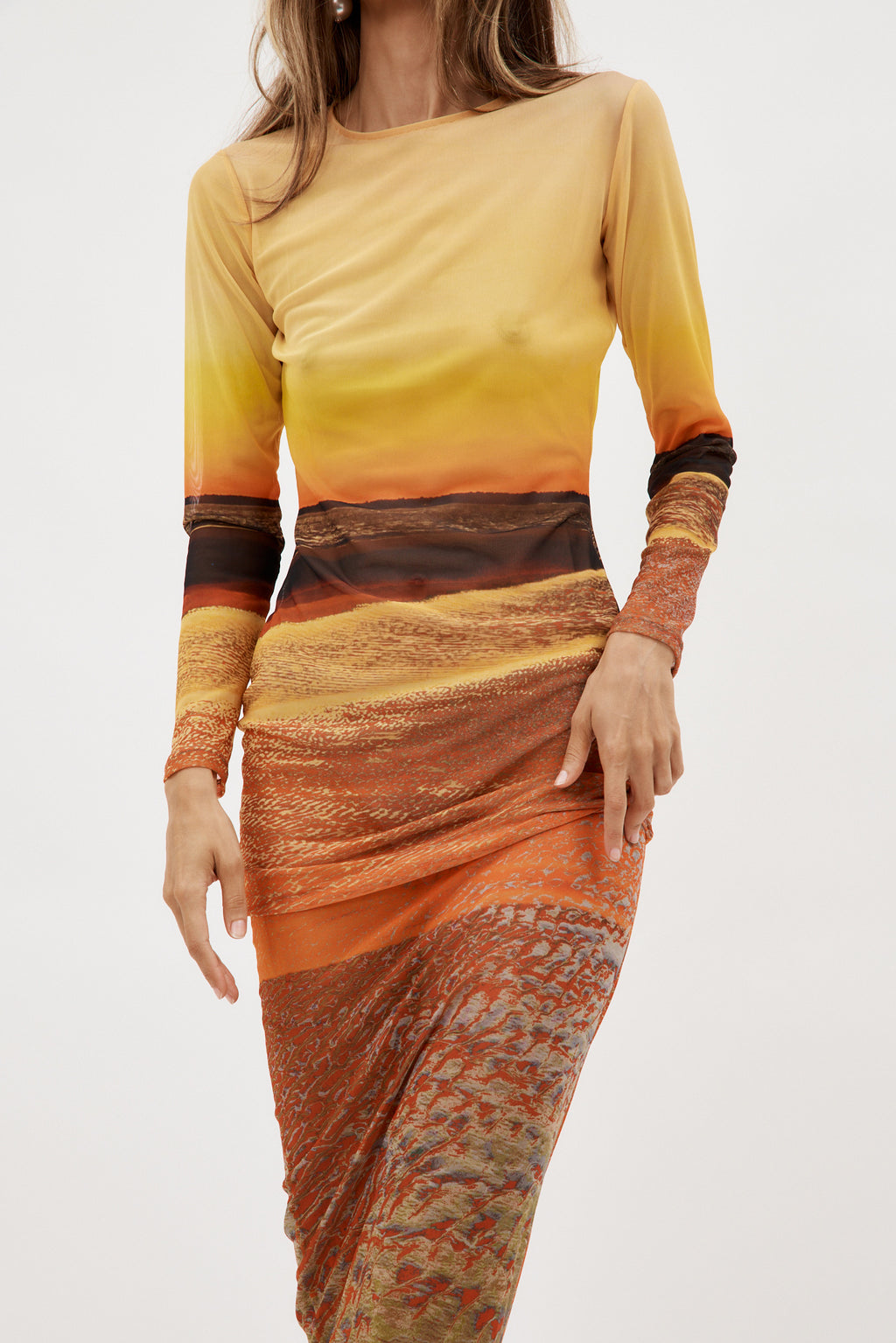 High Tide Painted Orange Sunset Dress - Désordre Boutique