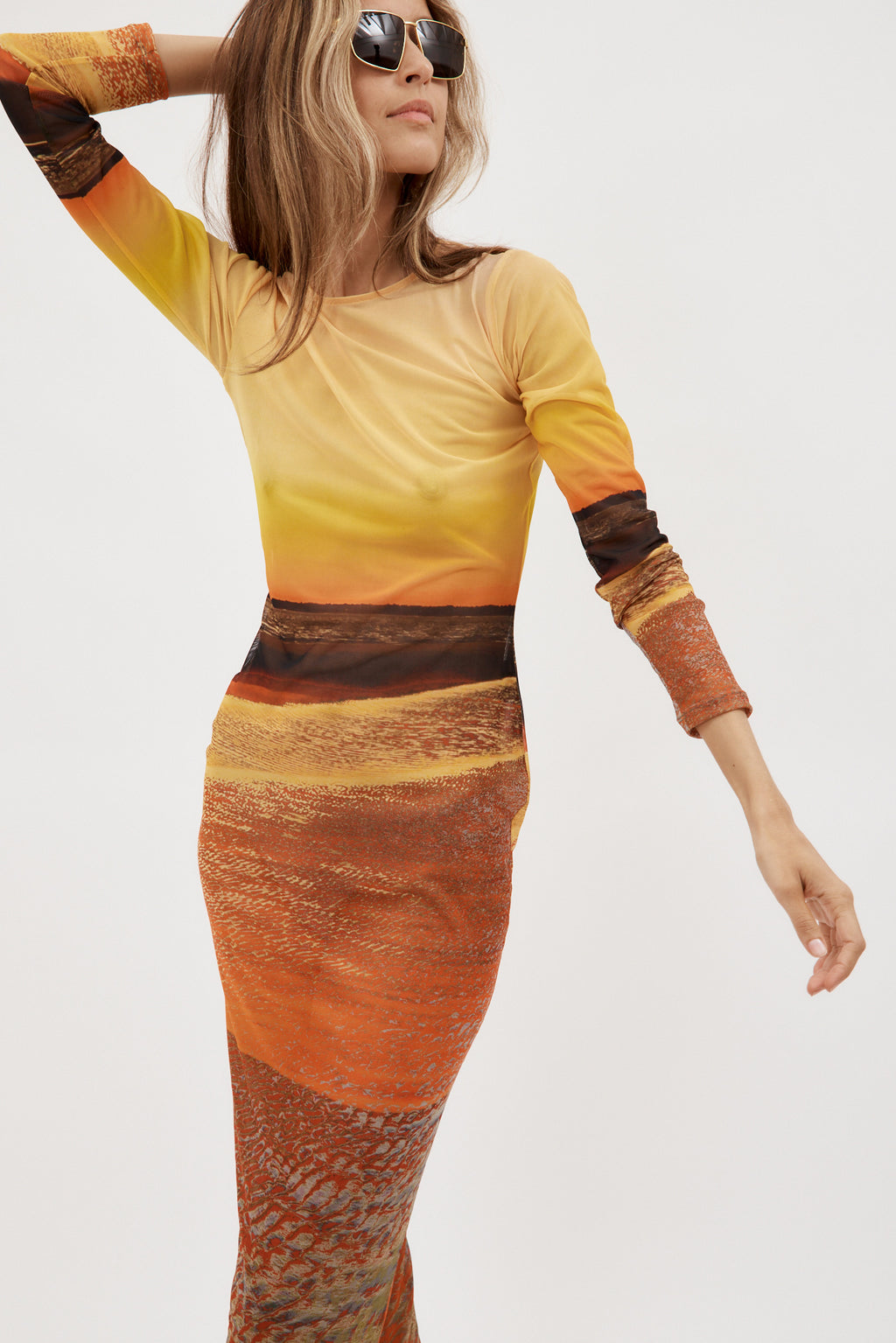 High Tide Painted Orange Sunset Dress - Désordre Boutique