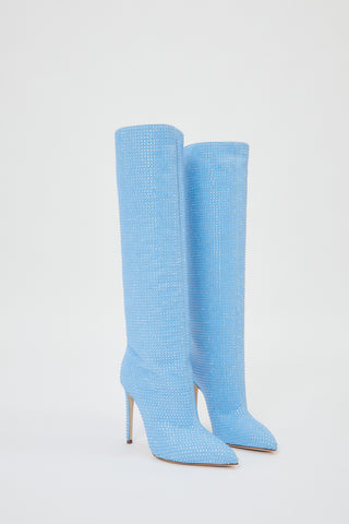 Holly Blue Opal Stiletto Crystal Boots - Désordre Boutique