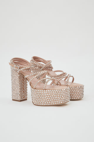 Holly Evita Rose Rock Diamond Platform Sandal - Désordre Boutique