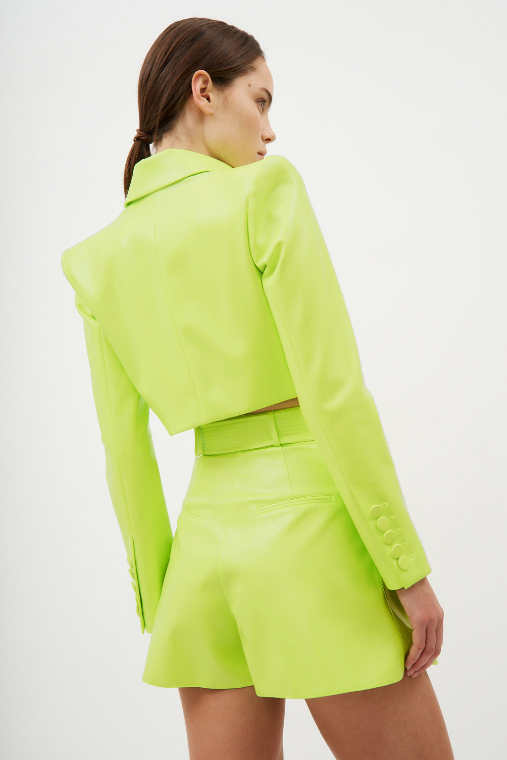 Hutton Neon Yellow Cropped Blazer - Désordre Boutique