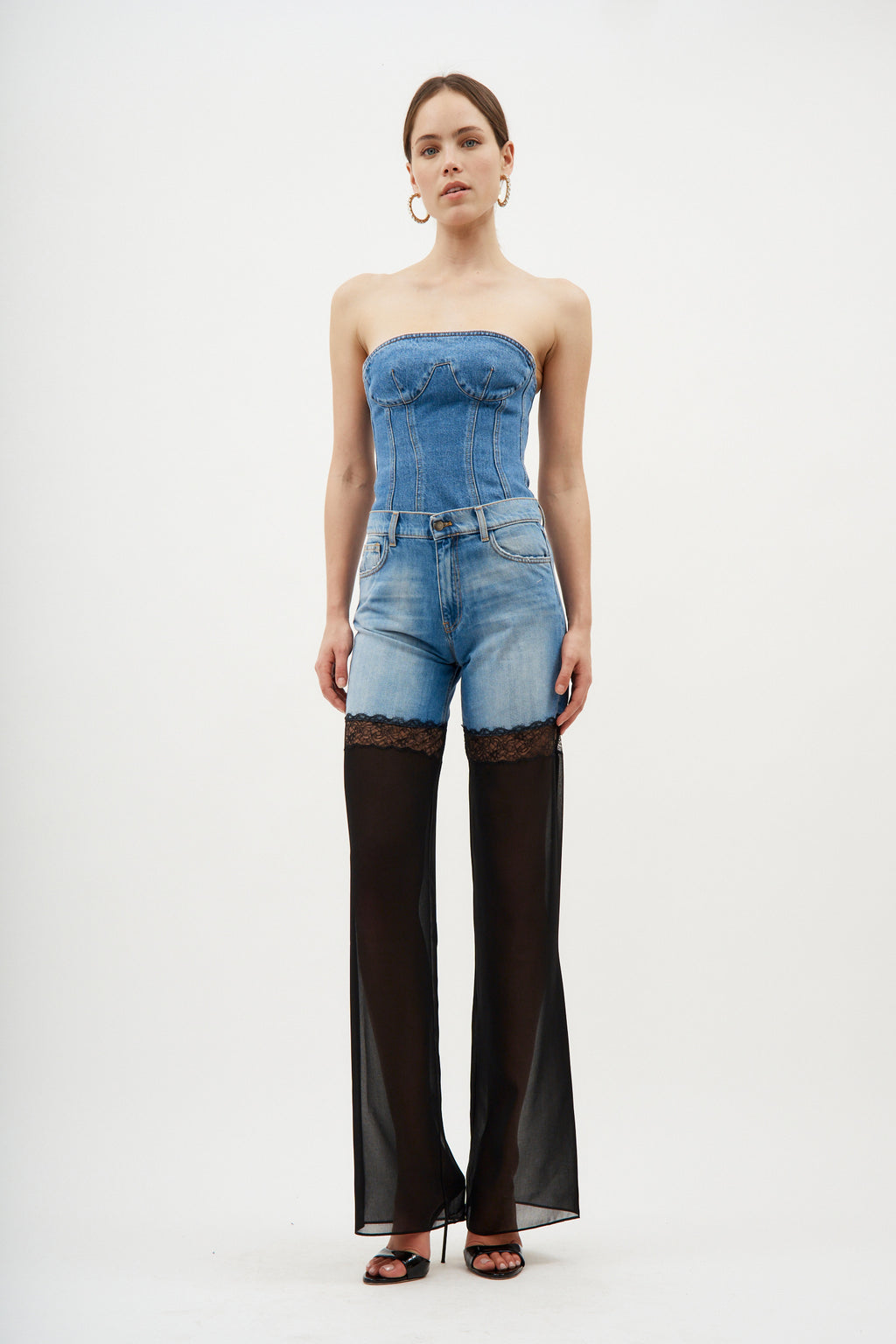 Hybrid Sheer Leg Blue/Black Jeans - Désordre Boutique