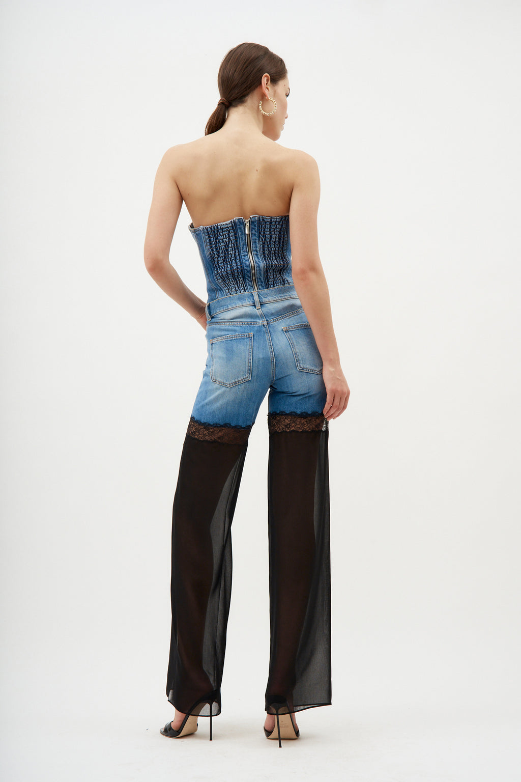 Hybrid Sheer Leg Blue/Black Jeans - Désordre Boutique