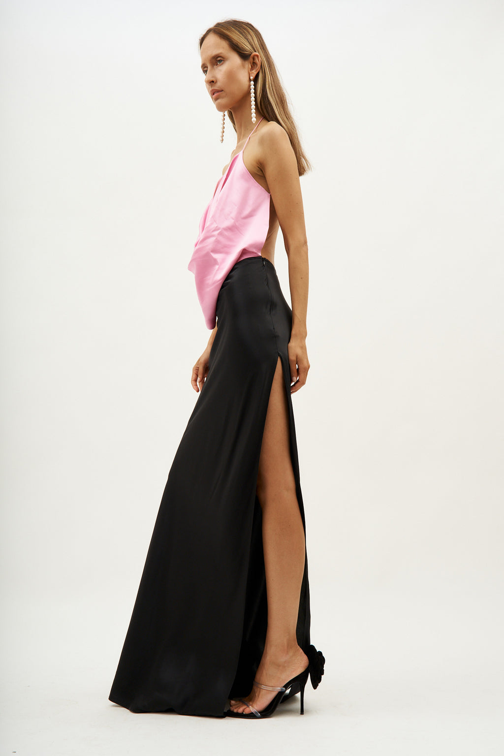 Iced Bias Slip Black Pink Dress - Désordre Boutique