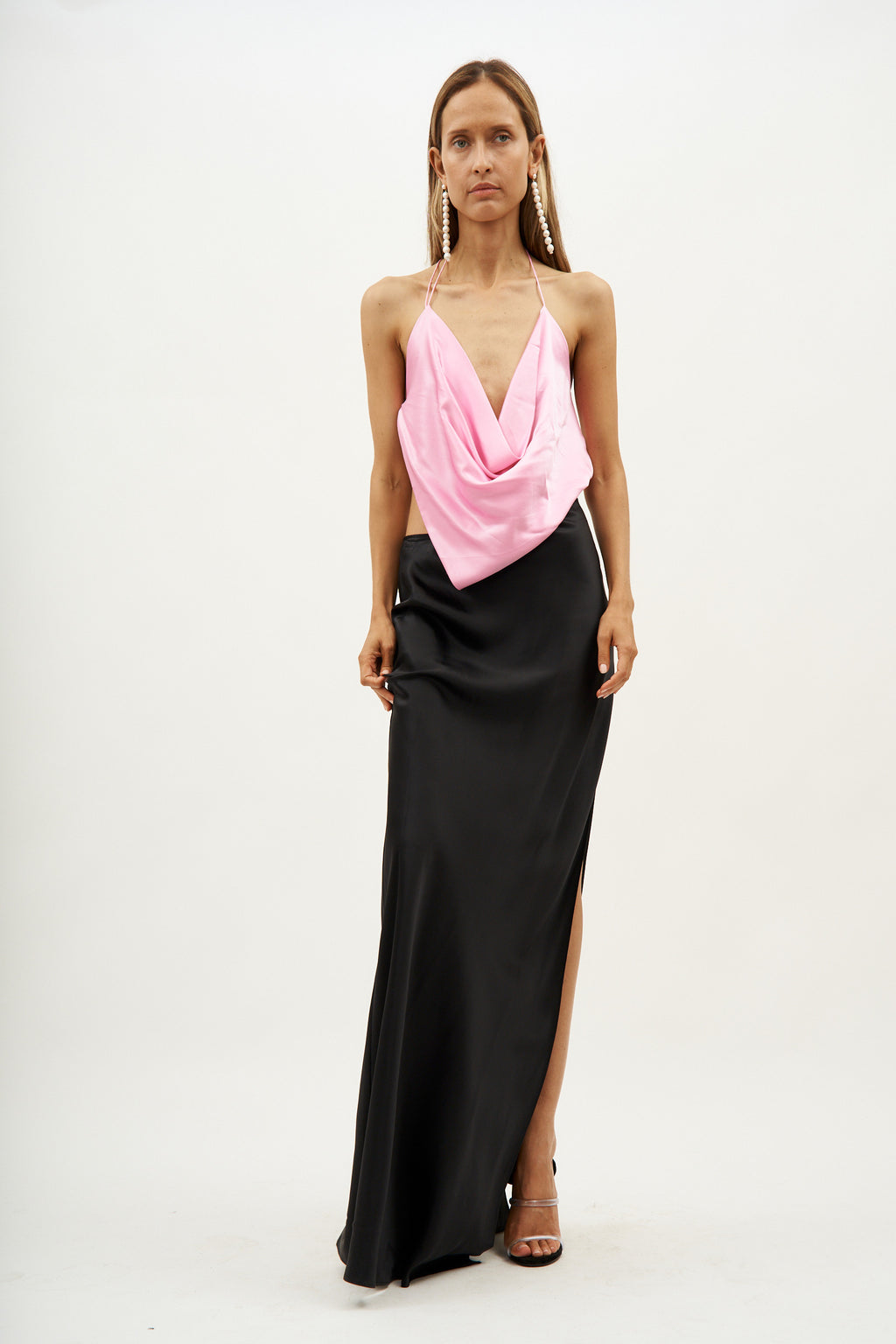 Iced Bias Slip Black Pink Dress - Désordre Boutique