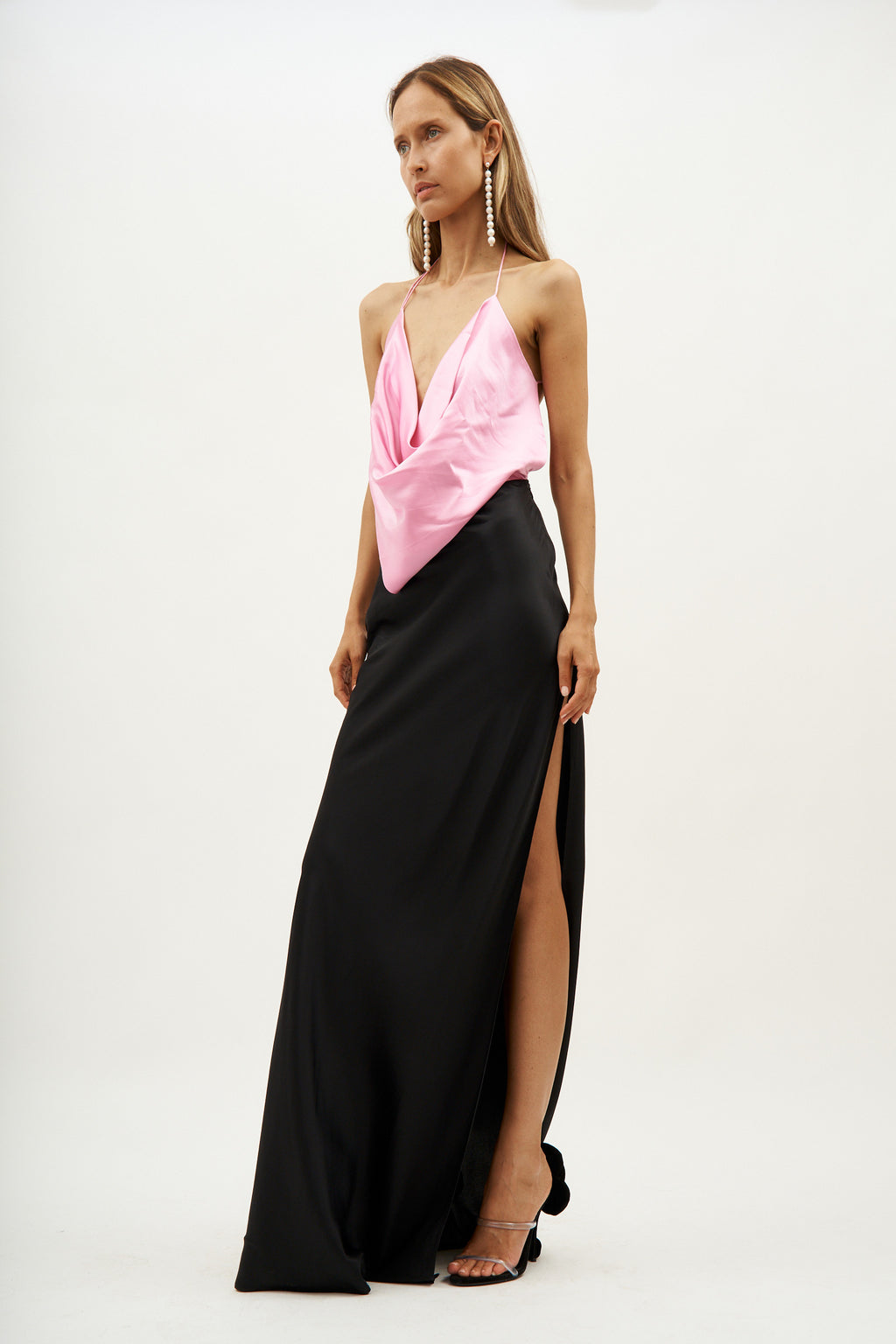 Iced Bias Slip Black Pink Dress - Désordre Boutique