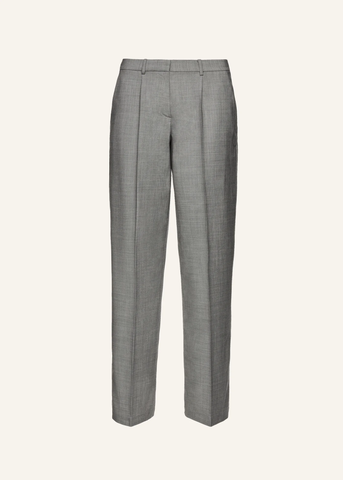 Wide Leg Tailored Wool Grey Pants