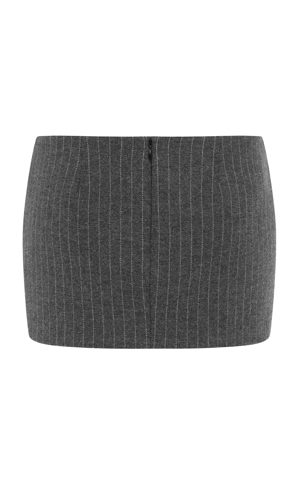 Low Rise Pinstripe Mini Grey Skirt