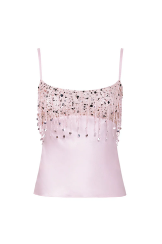 Yasmin Hand Beaded Pink Tank