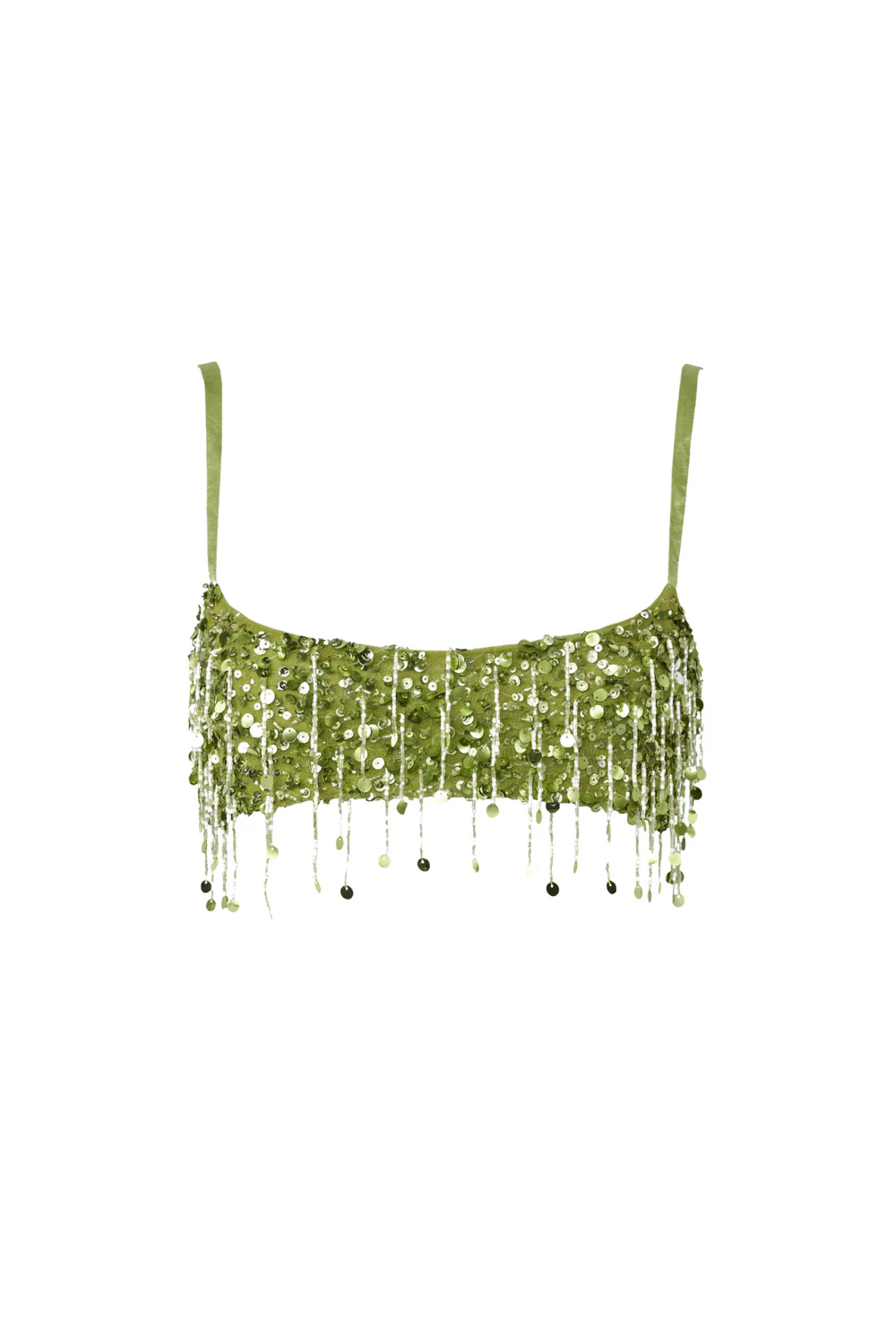 Yasmin Hand Beaded Chartreuse Bralette